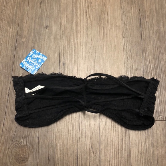 Free People Intimately Lace Bandeau Black Sz Small - Picture 2 of 5